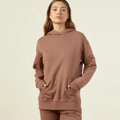 MONROW 90's Classic Hoody DUSTYCOCOA Clearance